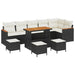 Tuin Sofa Set 10 st 6-Aantal zitplaatsen Zwart Poly riet