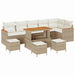 Tuin Sofa Set 10 st 6-Aantal zitplaatsen Beige Poly riet