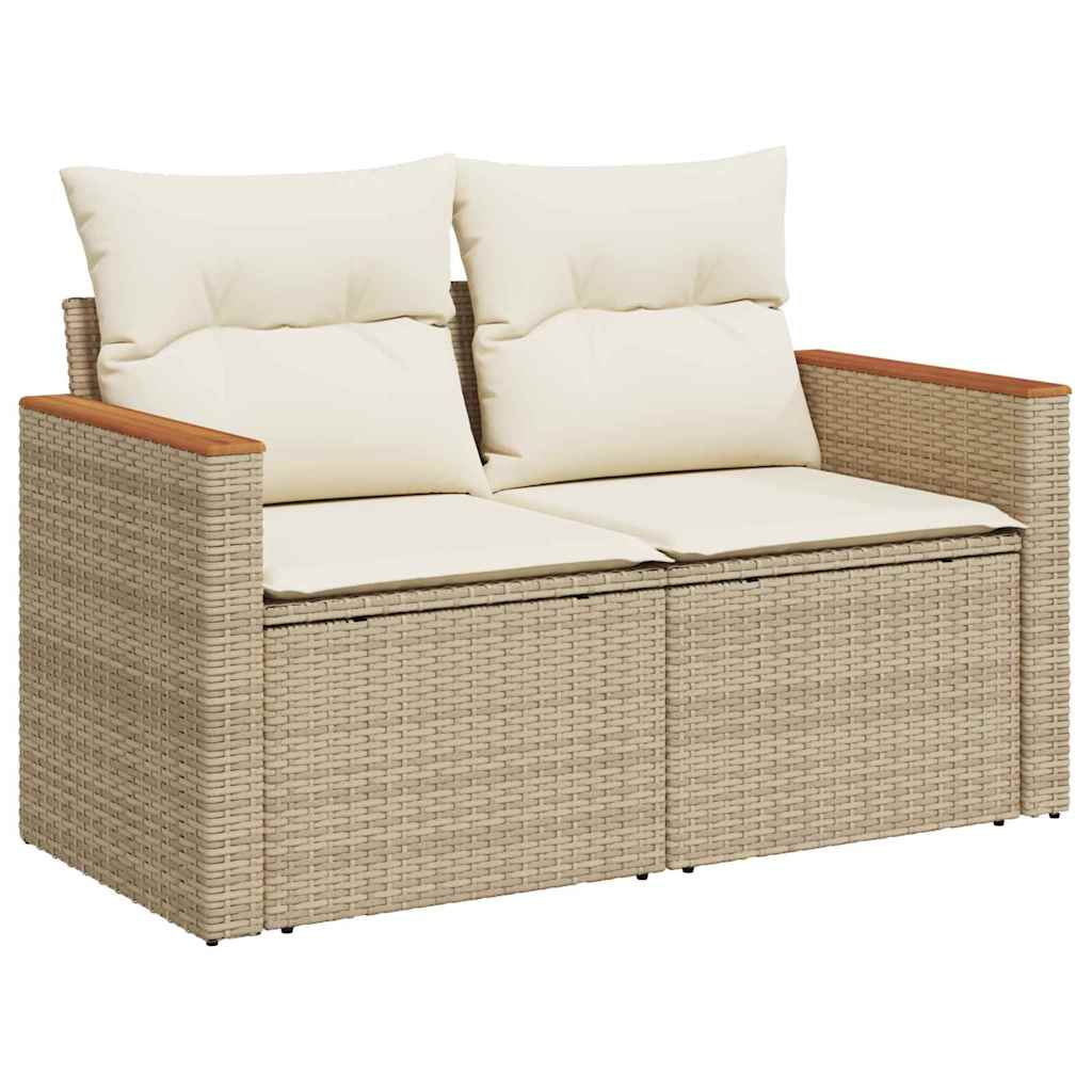 Tuin Sofa Set 10 st 6-Aantal zitplaatsen Beige Poly riet