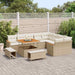 Tuin Sofa Set met kussen met opslag 12 pcs Beige Poly Rattan