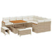 Tuin Sofa Set met kussen met opslag 12 pcs Beige Poly Rattan
