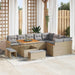 Tuin Sofa Set 12 st 9-Aantal zitplaatsen Beige Poly Rattan