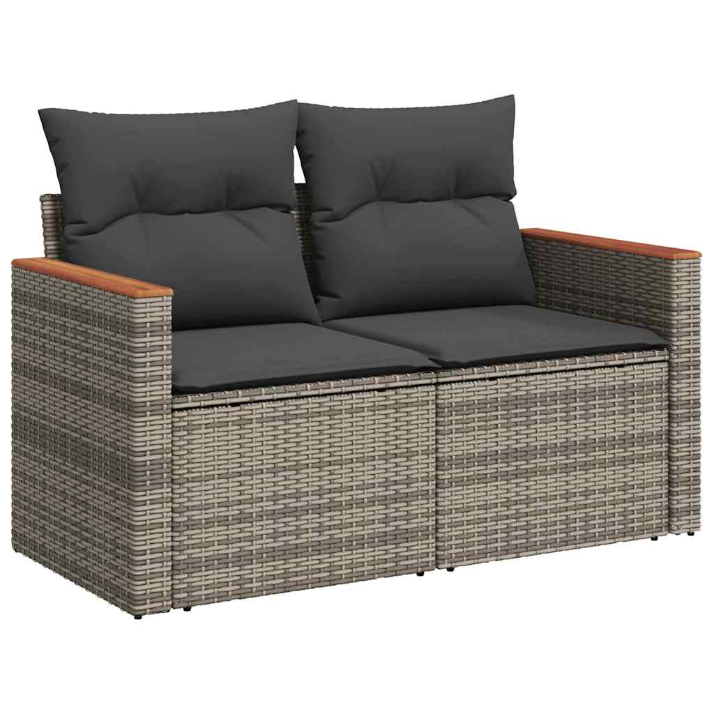 Tuin Sofa Set 12 st 9-Aantal zitplaatsen Grijs Poly Rattan