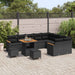 Tuin Sofa Set 12 st 9-Aantal zitplaatsen Zwart Poly Rattan