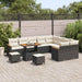 Tuin Sofa Set 12 st 9-Aantal zitplaatsen Zwart Poly Rattan