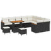 Tuin Sofa Set 12 st 9-Aantal zitplaatsen Zwart Poly Rattan