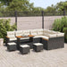 Tuin Sofa Set 13 st 9-Aantal zitplaatsen Zwart Poly Rattan