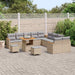 Tuinbankenset 13 st 12-Aantal zitplaatsen Beige poly rattan