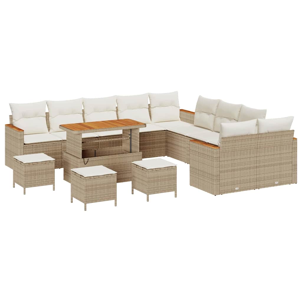 Tuinbankenset 18 st 12-Aantal zitplaatsen Beige en Crème