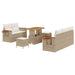 Tuinbankenset met kussen 10 pcs Beige en Crème poly rattan