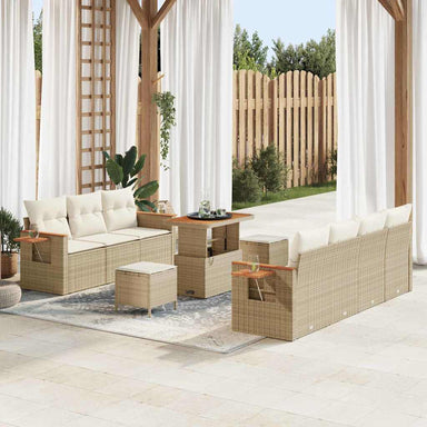 Tuinbankenset 13 st 9-Aantal zitplaatsen Beige en Crème
