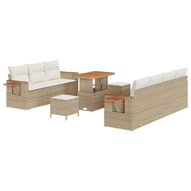 Tuinbankenset 13 st 9-Aantal zitplaatsen Beige en Crème