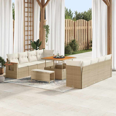 Tuinbankenset 12 st 12-Aantal zitplaatsen Beige en Crème