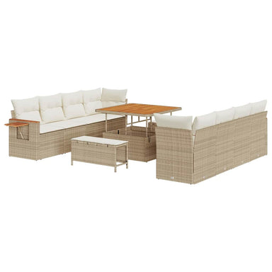 Tuinbankenset 12 st 12-Aantal zitplaatsen Beige en Crème