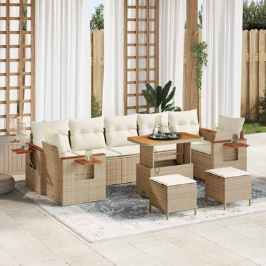 Tuinbankenset 13 st 9-Aantal zitplaatsen Beige en Crème