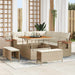 Tuinbankenset met kussen 9 pcs Beige en Crème poly rattan
