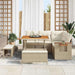 Tuinbankenset met kussen 9 pcs Beige en Crème poly rattan