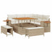 Tuinbankenset met kussen 9 pcs Beige en Crème poly rattan