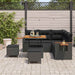 Tuinbankenset 9 st 8-Aantal zitplaatsen Zwart poly rattan