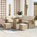 Tuinbankenset 9 st 8-Aantal zitplaatsen Beige en Crème