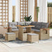 Tuinbankenset 9 st 8-Aantal zitplaatsen Beige en Licht Grijs