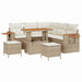 Tuinbankenset met kussen 9 pcs Beige en Crème poly rattan