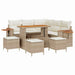 Tuinbankenset met kussen 10 pcs Beige en Crème poly rattan