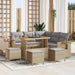 Tuinbankenset 10 st 9-Aantal zitplaatsen Beige en Licht Grijs
