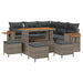 Tuinbankenset 10 st 9-Aantal zitplaatsen Grijs poly rattan