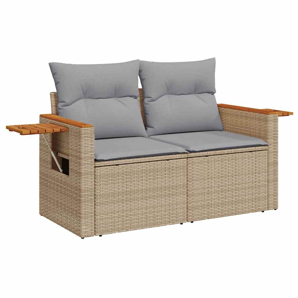 Tuinbankenset 11 st 9-Aantal zitplaatsen Beige en Licht Grijs