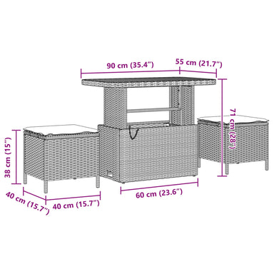 Tuinbankenset 11 st 9-Aantal zitplaatsen Zwart poly rattan
