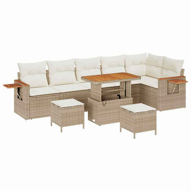 Tuinbankenset 11 st 9-Aantal zitplaatsen Beige en Crème
