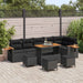 Tuinbankenset 12 st 8-Aantal zitplaatsen Zwart poly rattan