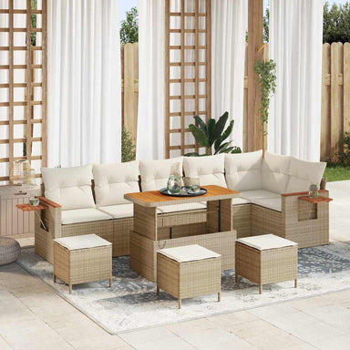 Tuinbankenset 12 st 8-Aantal zitplaatsen Beige en Crème