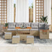 Tuinbankenset 12 st 8-Aantal zitplaatsen Beige en Licht Grijs