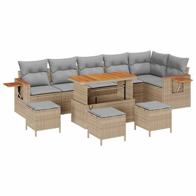 Tuinbankenset 12 st 8-Aantal zitplaatsen Beige en Licht Grijs