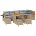 Tuinbankenset 12 st 8-Aantal zitplaatsen Beige en Licht Grijs
