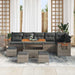 Tuinbankenset 12 st 8-Aantal zitplaatsen Grijs poly rattan