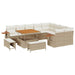 Tuinbankenset met kussen 13 pcs Beige en Crème poly rattan