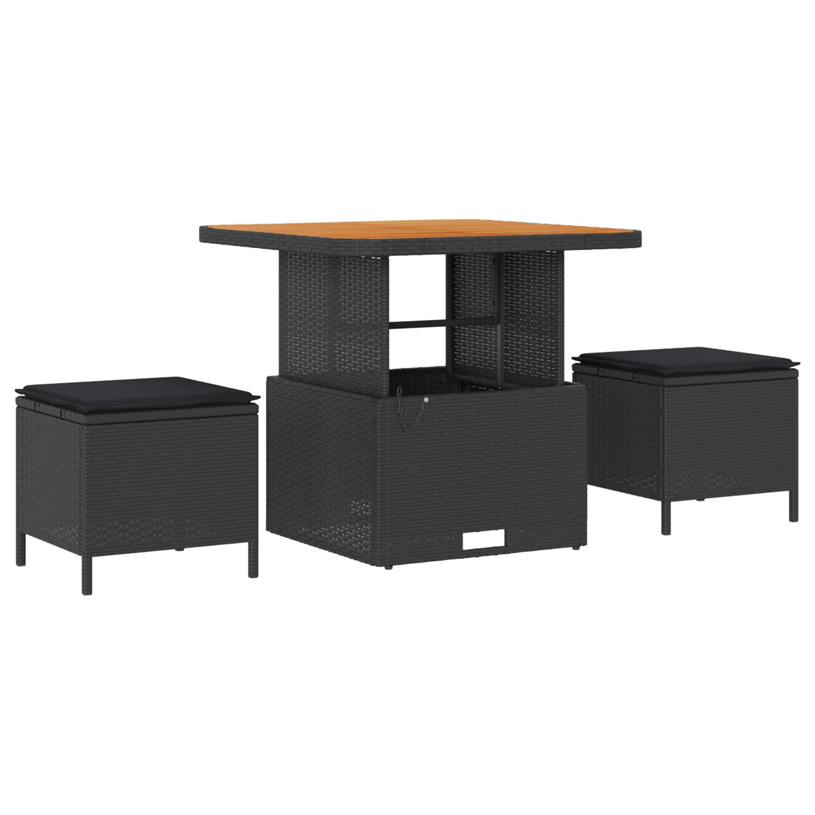 Tuinbankenset 13 st 9-Aantal zitplaatsen Zwart poly rattan