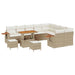 Tuinbankenset met kussen 13 pcs Beige en Crème poly rattan