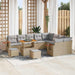 Tuinbankenset 13 st 9-Aantal zitplaatsen Beige en Licht Grijs