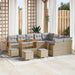 Tuinbankenset 14 st 10-Aantal zitplaatsen Beige en Licht Grijs