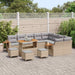 Tuinbankenset 14 st 10-Aantal zitplaatsen Beige en Licht Grijs