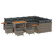 Tuinbankenset 14 st 10-Aantal zitplaatsen Grijs poly rattan