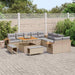 Tuinbankenset 17 st 12-Aantal zitplaatsen Beige en Licht Grijs