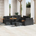 Tuinbankenset 17 st 10-Aantal zitplaatsen Zwart poly rattan