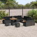 Tuinbankenset 17 st 10-Aantal zitplaatsen Zwart poly rattan