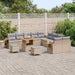Tuinbankenset 17 st 10-Aantal zitplaatsen Beige en Licht Grijs