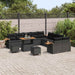 Tuinbankenset 17 st 10-Aantal zitplaatsen Zwart poly rattan